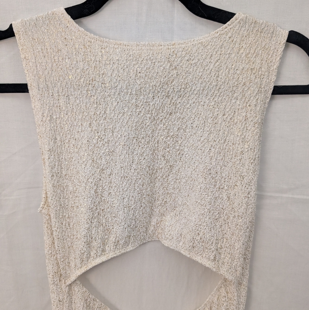Body Central White/Gold Bodycon Dress, Size Medium - Picture 6 of 9